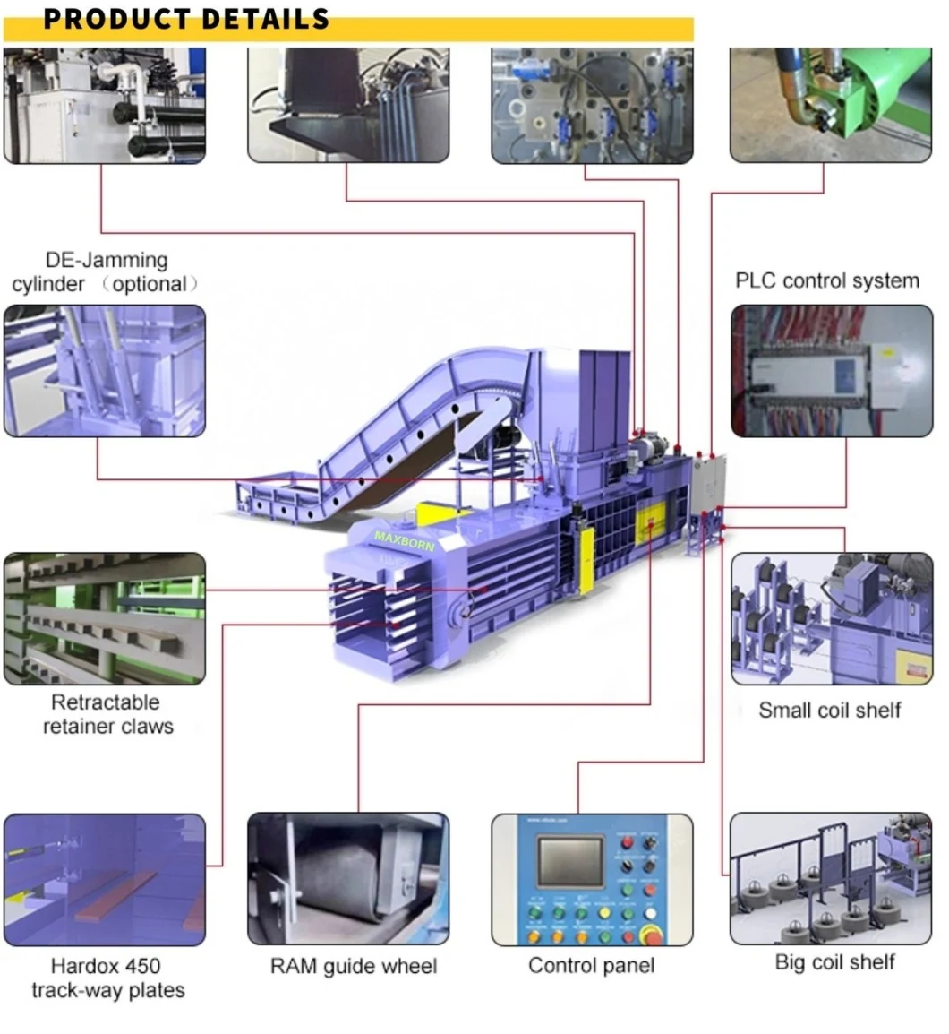 China Hydraulic Recycling Baler Machine/Waste Carton Papers Cardboard Pressing Baling